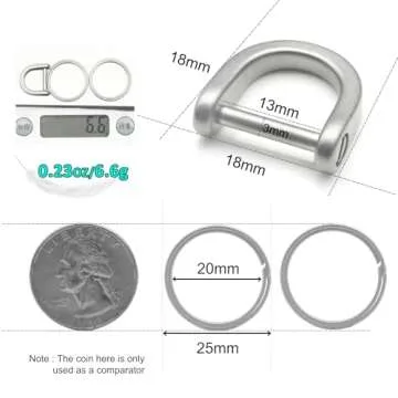 PJYTAC Titanium Key Ring Side Pushing Key Rings for Key Carabiner Quick Release EDC Split Rings for Keychains Heavy Duty