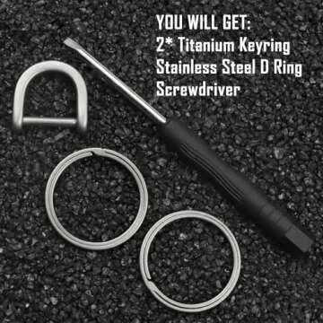 PJYTAC Titanium Key Ring Side Pushing Key Rings for Key Carabiner Quick Release EDC Split Rings for Keychains Heavy Duty