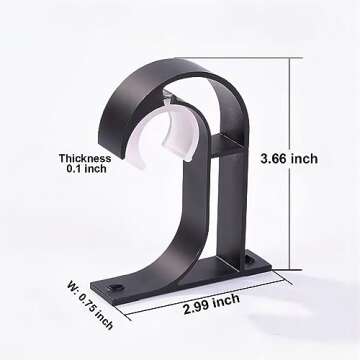 Curtain Rod Brackets for Ceiling, 4 Pack Premium Rod Bracket for Ceiling, Curtain Rod Holder, Drapery Rod Holders Hardware Window Curtain Rod Support Hanger for 1 to 1.2 Inch Rod