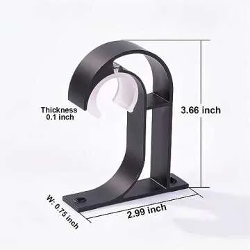 Curtain Rod Brackets for Ceiling, 4 Pack Premium Rod Bracket for Ceiling, Curtain Rod Holder, Drapery Rod Holders Hardware Window Curtain Rod Support Hanger for 1 to 1.2 Inch Rod