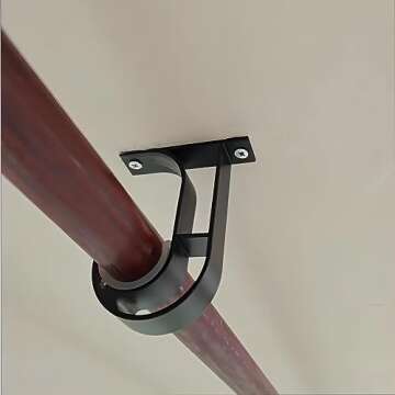 Curtain Rod Brackets for Ceiling, 4 Pack Premium Rod Bracket for Ceiling, Curtain Rod Holder, Drapery Rod Holders Hardware Window Curtain Rod Support Hanger for 1 to 1.2 Inch Rod