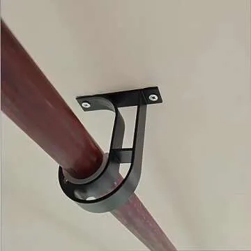 Curtain Rod Brackets for Ceiling, 4 Pack Premium Rod Bracket for Ceiling, Curtain Rod Holder, Drapery Rod Holders Hardware Window Curtain Rod Support Hanger for 1 to 1.2 Inch Rod