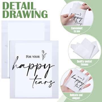 Eaasty Happy Tears Tissue Packs for Wedding Guests
