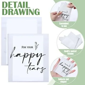 Eaasty Happy Tears Tissue Packs for Wedding Guests