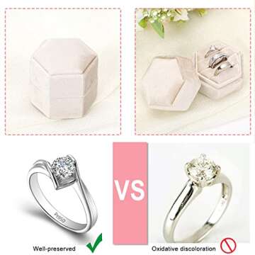 Elegant WantGor Velvet Jewelry Ring Box – 3 Slots for Weddings and Proposals