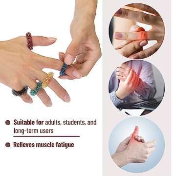 Mr. Pen- Spiky Sensory Rings, 10 Pack, Stress Relief Fidget Sensory Toys, Fidget Rings, Fidget Ring for Anxiety, Stress Relief Rings, Massager for Fidget ADHD Autism, Silent Stress Reducer Ring