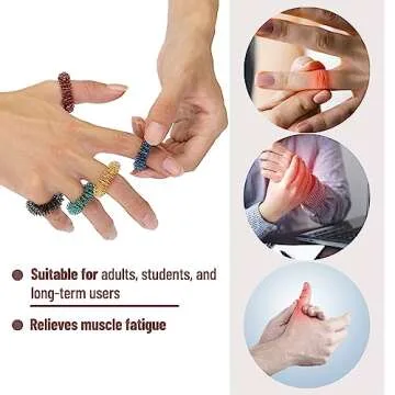 Mr. Pen- Spiky Sensory Rings, 10 Pack, Stress Relief Fidget Sensory Toys, Fidget Rings, Fidget Ring for Anxiety, Stress Relief Rings, Massager for Fidget ADHD Autism, Silent Stress Reducer Ring