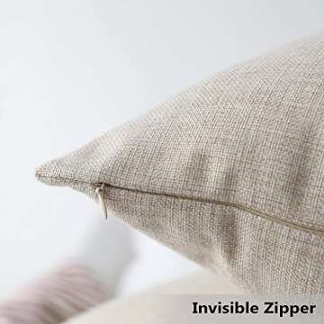 Home Brilliant Burlap Decorative Throw Pillow Covers Set of 2