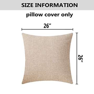Home Brilliant Burlap Decorative Throw Pillow Covers Set of 2