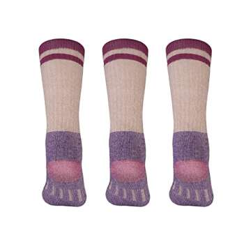 MERIWOOL Merino Wool Hiking Socks - 3 Pairs Midweight Cushioned Comfort