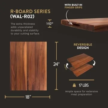 John Boos R-Board 24x18 Cutting Board, Durable Walnut Kitchen Essential