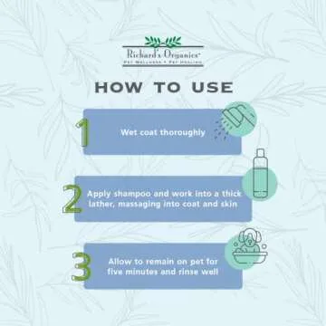 Richard’s Organics Flea and Tick Shampoo for Dogs – 100% All-Natural Actives Kills Fleas, Ticks and Repels Mosquitos – Gentle, Won’t Dry Skin, Great Smelling Essential Oils (12oz bottle),FG00440