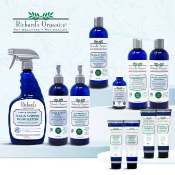 Richard’s Organics Flea and Tick Shampoo for Dogs – 100% All-Natural Actives Kills Fleas, Ticks and Repels Mosquitos – Gentle, Won’t Dry Skin, Great Smelling Essential Oils (12oz bottle),FG00440