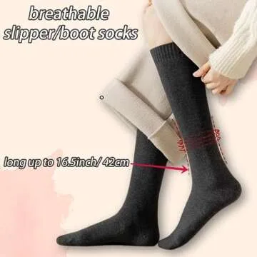 CHUNFO Thigh Knee High Thermal Women Warm Long Winter Socks Boot Cotton Mid-Calf Sock Ski Compression Stocking Socks(7 Pack, Balck, Light-Espresso, Dark-Brown, Dark-Grey, Red, Yellow, Light-Grey)