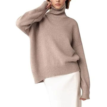 YKR Women's Turtleneck Sweater - Chunky Long Sleeve Fall Winter Sweater