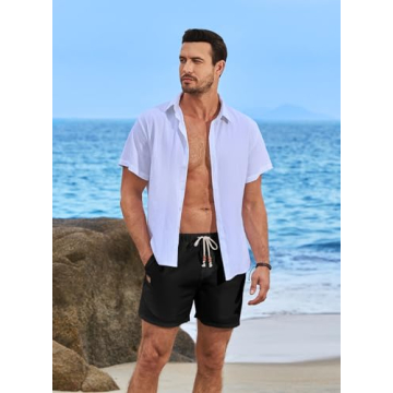 Men’s Casual Cotton Linen Shorts for Summer Style