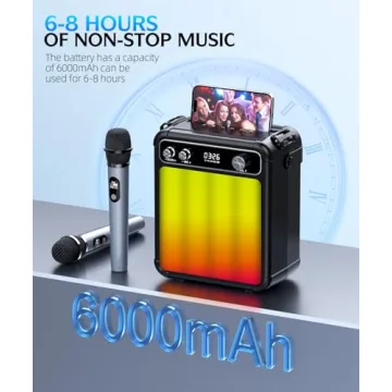 Karaoke Machine with Wireless Microphones & LED