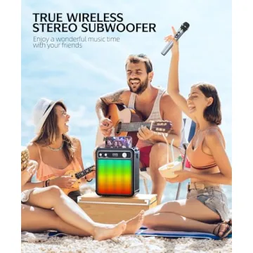 Karaoke Machine with Wireless Microphones & LED