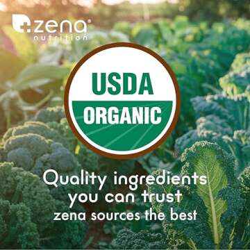 Zena Organic Super Greens Powder, 70+ Superfoods Drink Mix, 0 Sugar, 3G Fiber, Fruits, Veggies, Spir...