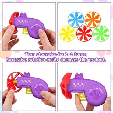 Sumind 18 Pieces Cat Fetch Tracking Interactive Toys with 5 Colors Flying Propellers for Indoor PET Cat Kitty Training Chasing (Purple, Cat)