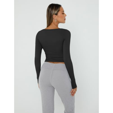 Y2K Slim Fit Women's Long Sleeve Crop Tops 2024