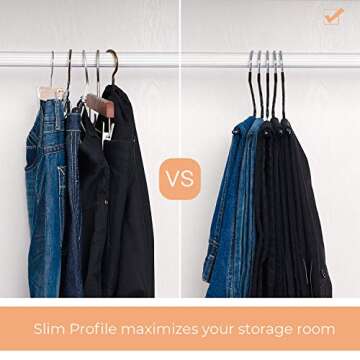 J.S. Hanger Open Ended Anti-rust Metal Slack Pant Hangers with Non-slip Foam Coating, 20-Pack