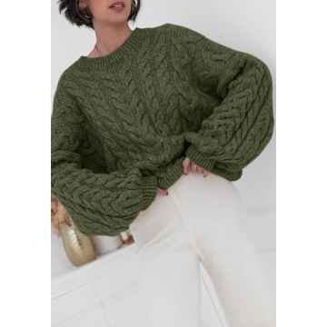 PRETTYGARDEN Oversized Cable Knit Sweater for Women