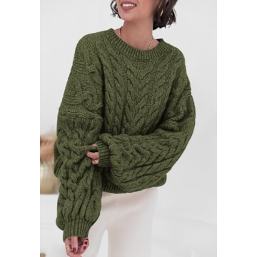 PRETTYGARDEN Oversized Cable Knit Sweater for Women