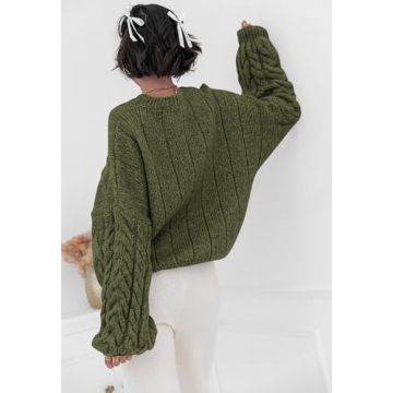 PRETTYGARDEN Oversized Cable Knit Sweater for Women