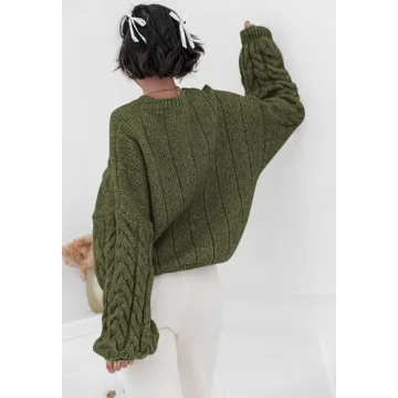 PRETTYGARDEN Oversized Cable Knit Sweater for Women