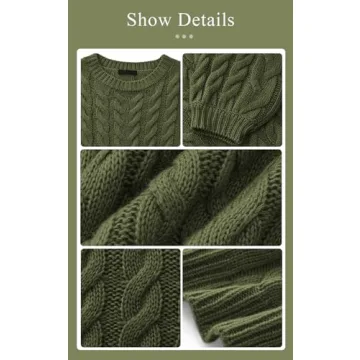 PRETTYGARDEN Oversized Cable Knit Sweater for Women