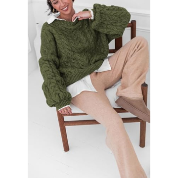 PRETTYGARDEN Oversized Cable Knit Sweater for Women