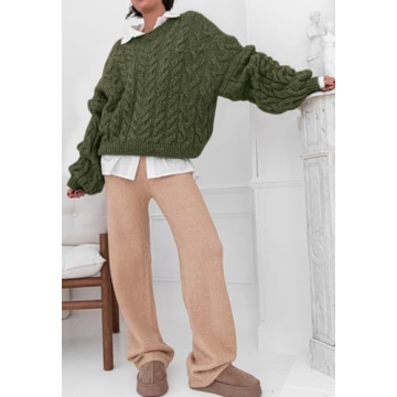 PRETTYGARDEN Oversized Cable Knit Sweater for Women