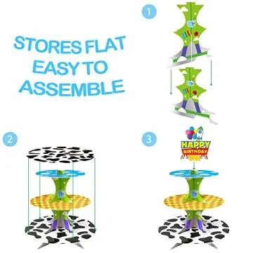3-Tier Cartoon Story cupcake stand Cardboard Cake Stand Dessert Tower Holder for toy theme Birthday Decoration Baby Shower Party Supplies