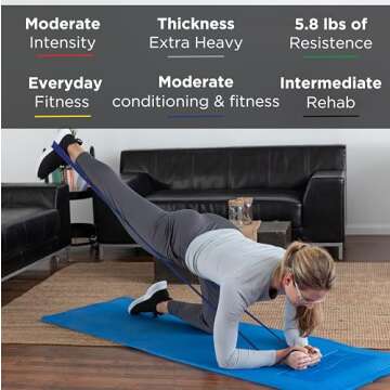 THERABAND Resistance Band 25 Yard Roll, Extra Heavy Blue Non-Latex Professional Elastic Bands For Up...