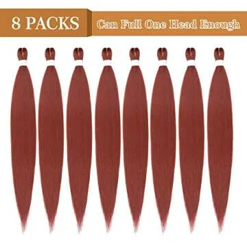 Ginger 36 Inch Pre Stretched Braiding Hair - Copper Red