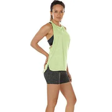 icyzone Workout Tank Tops for Women - Running Muscle Tank Sport Exercise Gym Yoga Tops Athletic Shirts(Pack of 3)(M, White/Green/Pistachio Green)