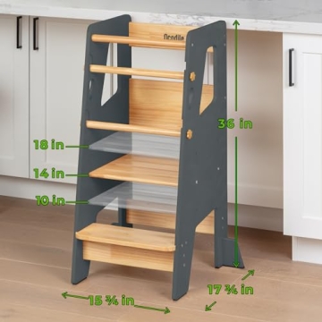 Adjustable Toddler Standing Tower - Safe Kitchen Stool