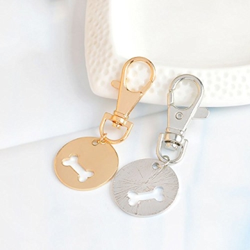 Meiligo Friendship Dog Bone Necklace Key Chain Set