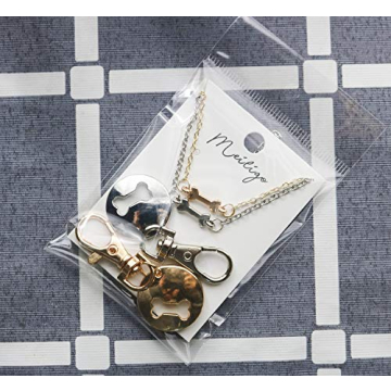 Meiligo Friendship Dog Bone Necklace Key Chain Set