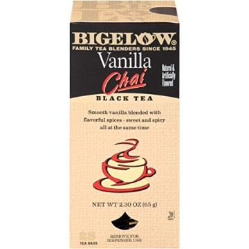 Bigelow Vanilla Chai Black Tea Bags 28-Count Box Pack of 1 Rich in Antioxidants and Flavor