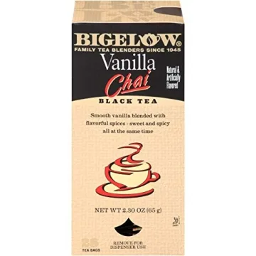 Bigelow Vanilla Chai Black Tea Bags 28-Count Box Pack of 1 Rich in Antioxidants and Flavor