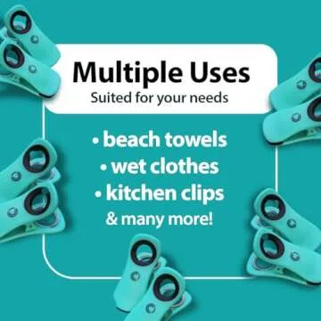 CoreClips Towel Clips for Beach Chairs on Cruise - 2.5” Opening Heavy Duty Beach Chair Clips for Towels, Stainless Steel Fort Clip for Lounge Pool Chairs or Hanging Cloth, Swimsuits, Cruise Essentials