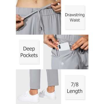 Stylish Women's 7/8 Stretch Sweatpants with Pockets