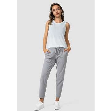 Stylish Women's 7/8 Stretch Sweatpants with Pockets