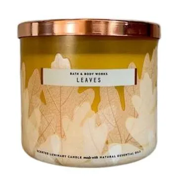 Bath & Body Works Leaves 3-Wick Candle 14.5 oz Home Fragrance