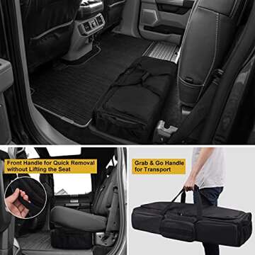Yeacool Under Seat Storage Bag, for SuperCrew Cab, Crew Cab, F150 Underseat Storage Organizer, 1500 ...