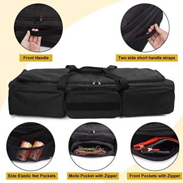 Yeacool Under Seat Storage Bag, for SuperCrew Cab, Crew Cab, F150 Underseat Storage Organizer, 1500 Truck Storage Bag Accessories, Solid Bottom, for Ford Chevy Silverado Full Size Trucks