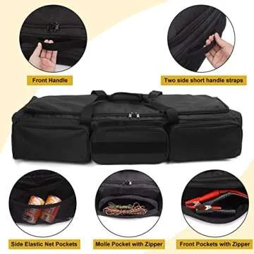 Yeacool Under Seat Storage Bag, for SuperCrew Cab, Crew Cab, F150 Underseat Storage Organizer, 1500 Truck Storage Bag Accessories, Solid Bottom, for Ford Chevy Silverado Full Size Trucks