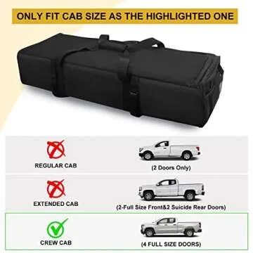 Yeacool Under Seat Storage Bag, for SuperCrew Cab, Crew Cab, F150 Underseat Storage Organizer, 1500 Truck Storage Bag Accessories, Solid Bottom, for Ford Chevy Silverado Full Size Trucks